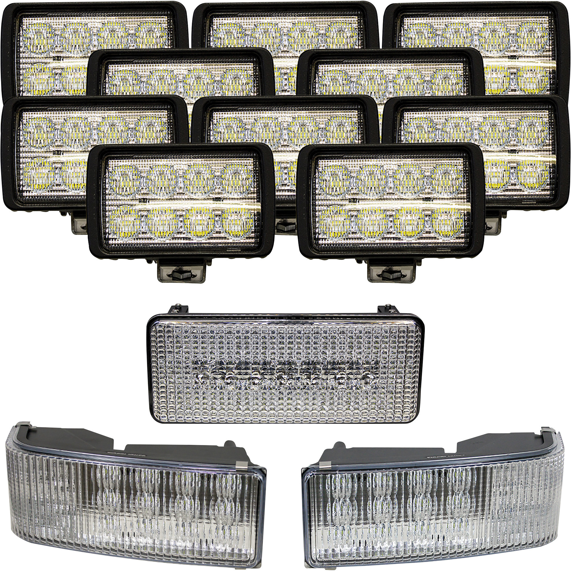 Tiger Led 13 Light Floodspot And Flood Tractor Light Kit — 648 Watts Combined 8 Leds 53800 2143